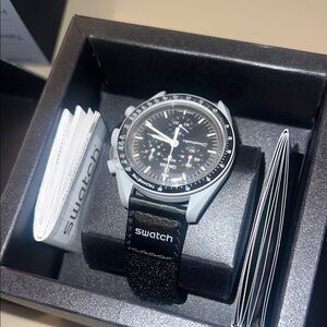 OMEGA Limited Edition release MoonSwatch Speedmaster Black Gray Dial Watch